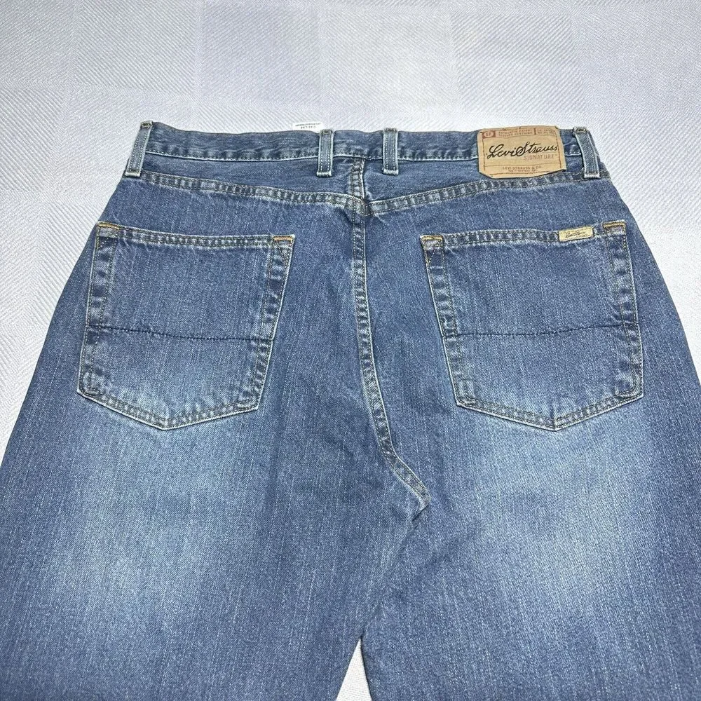 Vintage Y2K Levi's Signature Loose Straight Blue Denim‎ Jeans Men's 34x32.5**